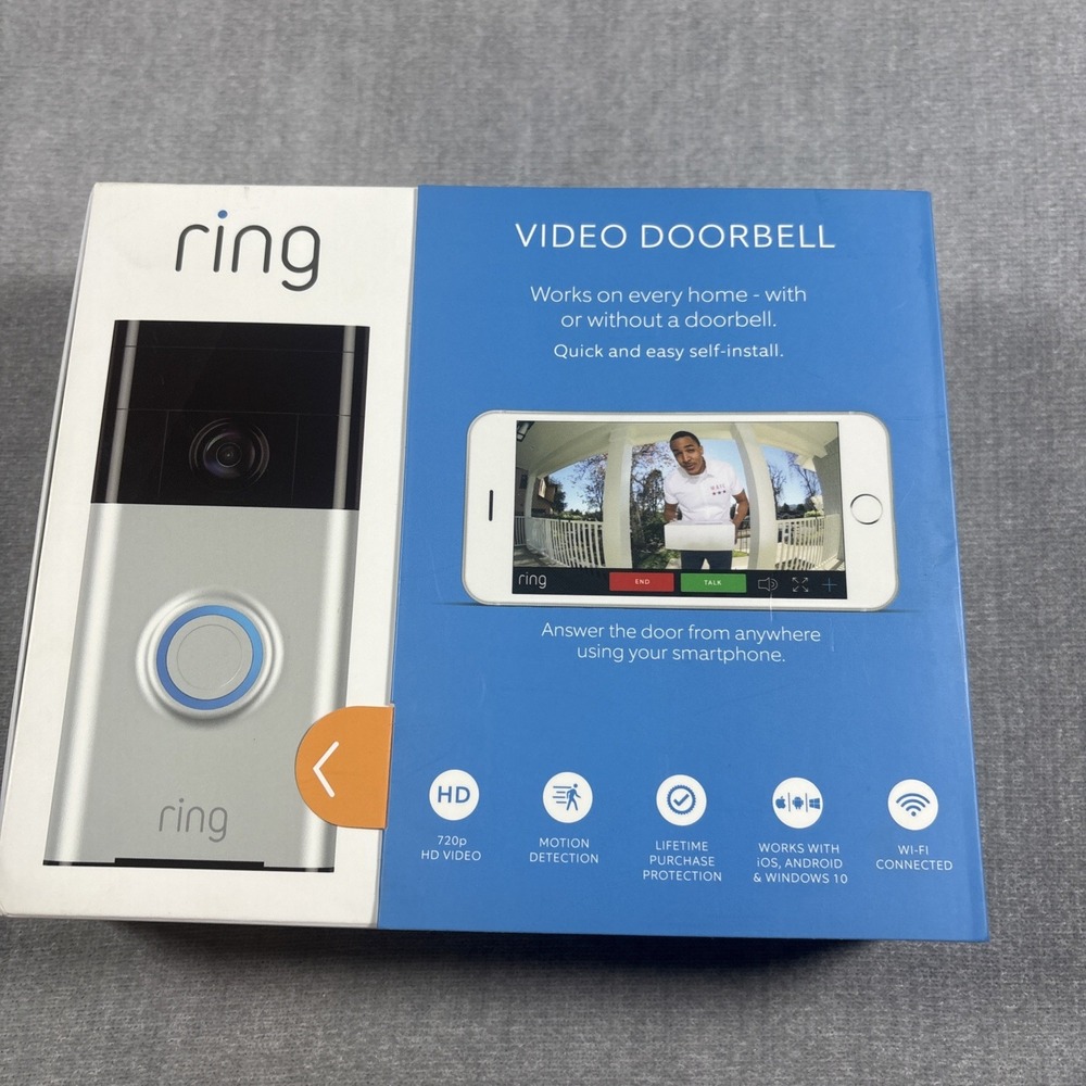 Ring WiFi 720P HD Video Doorbell Audio Motion Detection Polished Nickel 8VR1S5